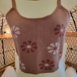 Brown flower cami top